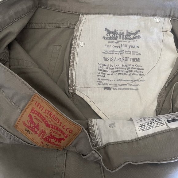 Levi’s Strauss & Co. 541 Athletic Taper Men's Stretch Jeans Khaki Pants 36 x 32 - Picture 7 of 8